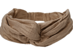 Bandeau croisé gaze pailletée camel