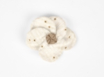 Petite Barrette Pétales de Fleur gaze pois or écru