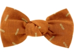 Barrette petit noeud paille dorée caramel