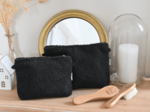 Mini pochette tissu moumoute noire