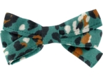 Barrette noeud ruban panthère jade