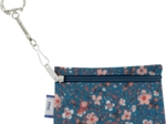 Pochette porte-clés fleuri nude ardoise