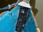 Pochette brosse à dents tartan fleuri