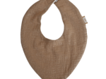 Bavoir bandana gaze pailletée camel