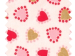 Coupon tissu enduit de 35cm  petits coeurs