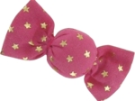 Petite barrette mini bonbon etoile or fuchsia