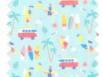 Tissu coton au mètre surfing beach ex1047
