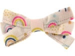 Barrette noeud ruban arc en ciel