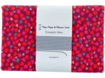 Coupon tissu 1 m pompons cerise