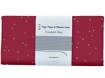 Coupon tissu 50 cm gaze pois or grenat