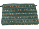 Pochette tissu eventail or vert