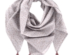 Foulard pompon triangle cuivré gris