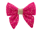 Barrette Mini Noeud Papillon fuchsia pailleté