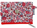 Mini pochette porte-monnaie rouge corolle