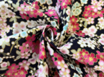 Tissu coton au mètre ex2616 fleurs de kyoto
