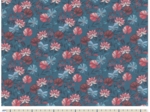 Coupon tissu 50 cm ex2232 nénuphar bleu