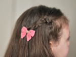 Barrette Mini Noeud Papillon gaze pois or rose sorbet