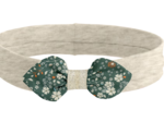 Bandeau jersey bébé noeud fleuri kaki