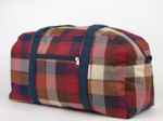 Sac week-end tartan lurex rubis