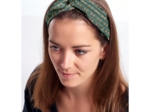 Bandeau croisé eventail or vert