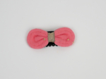 Barrette Noeud Anti-Glisse gaze pois or rose sorbet