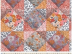 Tissu coton au mètre ex2360 patchwork corail