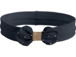 Bandeau jersey bébé noeud gaze pois or marine