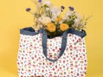 Grand sac cabas en tissu reveil printanier