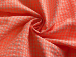 Tissu coton au mètre vichy orange fluo