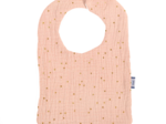 Bavoir Bébé gaze pois or rose