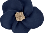 Petite Barrette Pétales de Fleur bleu marine