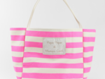 Sac transat rayé rose