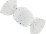 Petite barrette mini bonbon  blanc pailleté