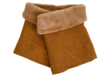 Echarpe tube adulte gaze pois or caramel