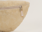 Sac banane velours côtelé large doré