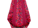 Trousse double compartiment pompons cerise