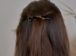 Barrette rectangle moyenne leopard