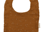 Bavoir Bébé gaze pois or caramel