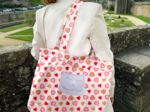 Sac tote bag pliable petits coeurs