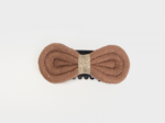 Barrette Noeud Anti-Glisse gaze pailletée cognac
