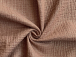Coupon tissu 1 m gaze pailletée cognac