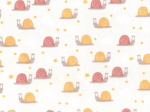 Tissu coton au mètre le bal des escargots ex1084