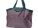 Grand sac cabas en tissu camelias rubis