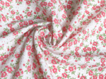 Tissu coton au mètre ex2601 fleuri pointillé rouge