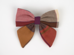 Barrette noeud papillon tartan lurex rubis