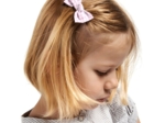 Barrette petit noeud vichy rose