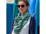 Foulard pompon panthère jade
