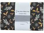 Coupon tissu 1 m ex2315 houx feuillage or noir