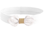 Bandeau jersey bébé noeud  blanc pailleté