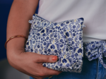 Pochette plissée scandinavia bleu